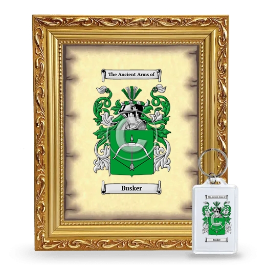 Busker Framed Coat of Arms and Keychain - Gold