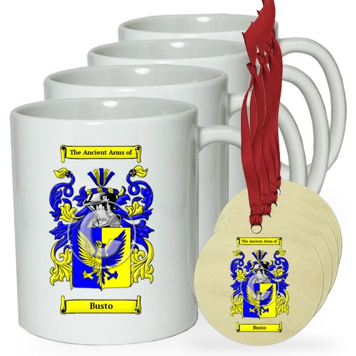 Busto Set of 4 Classic Mugs and Ornaments