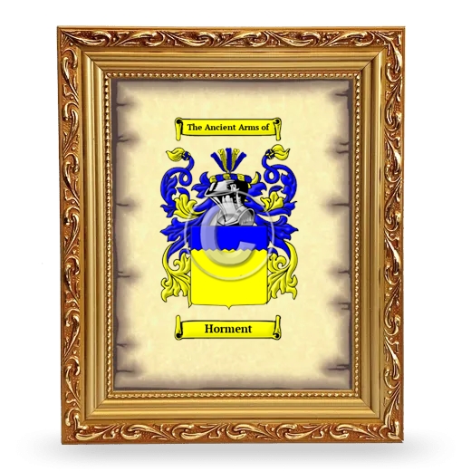 Horment Coat of Arms Framed - Gold