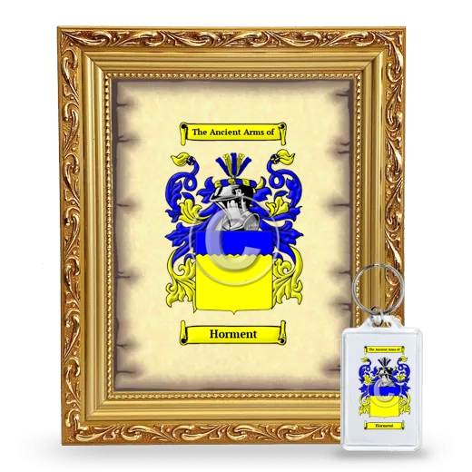Horment Framed Coat of Arms and Keychain - Gold