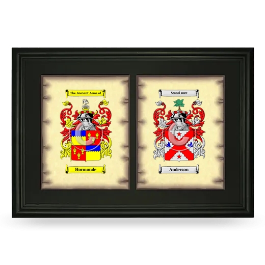 Double Coat of Arms Framed - Black