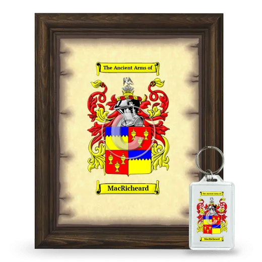 MacRicheard Framed Coat of Arms and Keychain - Brown