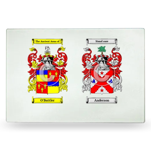 Double Coat of Arms Glass Cutting Board