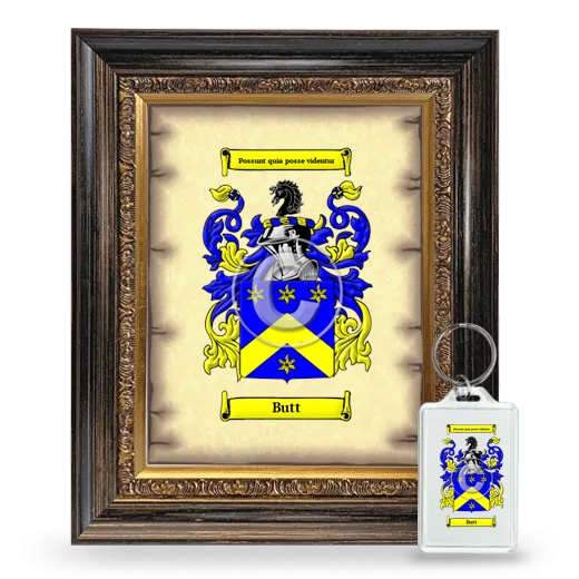 Butt Framed Coat of Arms and Keychain - Heirloom