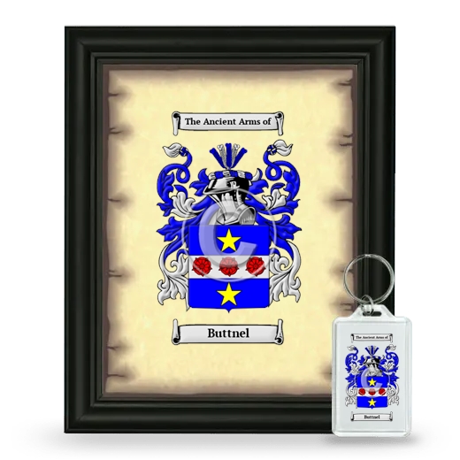 Buttnel Framed Coat of Arms and Keychain - Black
