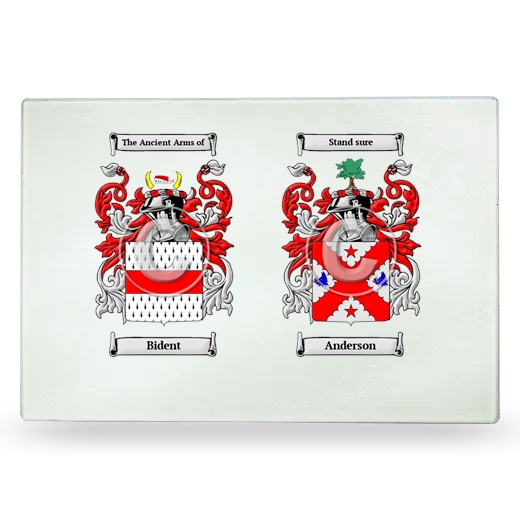 Double Coat of Arms Glass Cutting Board