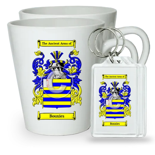 Bouxies Pair of Latte Mugs and Pair of Keychains