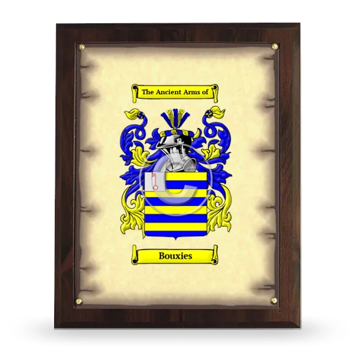 Bouxies Coat of Arms Plaque