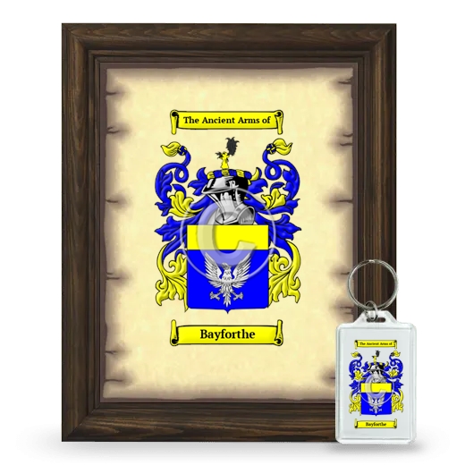 Bayforthe Framed Coat of Arms and Keychain - Brown