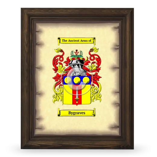 Bygraves Coat of Arms Framed - Brown