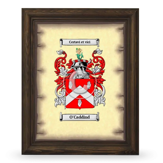 O'Caddind Coat of Arms Framed - Brown