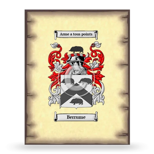 Berrume Coat of Arms Print