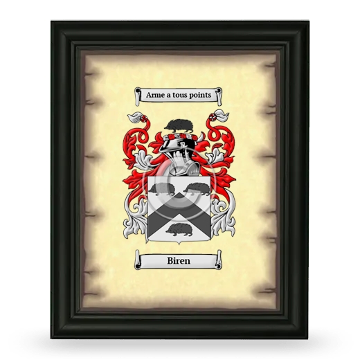 Biren Coat of Arms Framed - Black