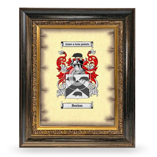 Burion Coat of Arms Framed - Heirloom