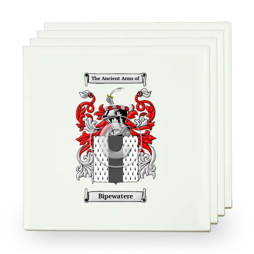 Bipewatere Set of Four Small Tiles with Coat of Arms