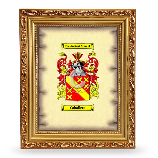 Caballero Coat of Arms Framed - Gold