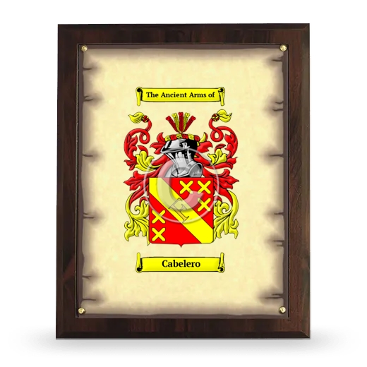 Cabelero Coat of Arms Plaque