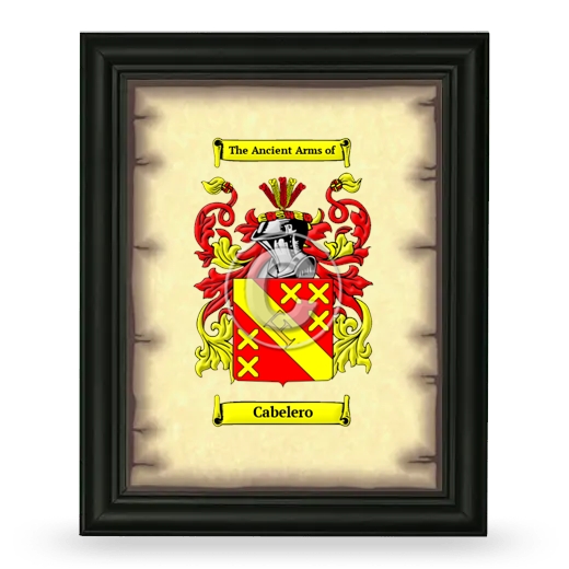 Cabelero Coat of Arms Framed - Black