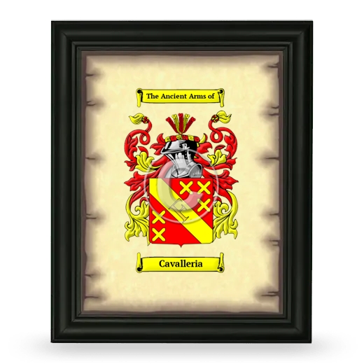 Cavalleria Coat of Arms Framed - Black