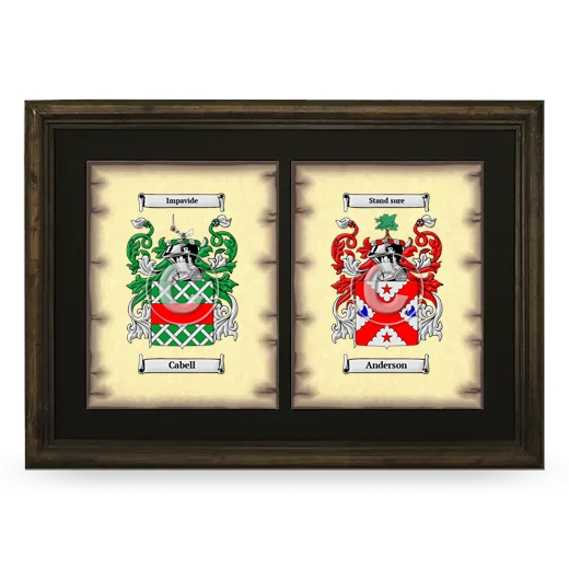 Double Coat of Arms Framed - Brown