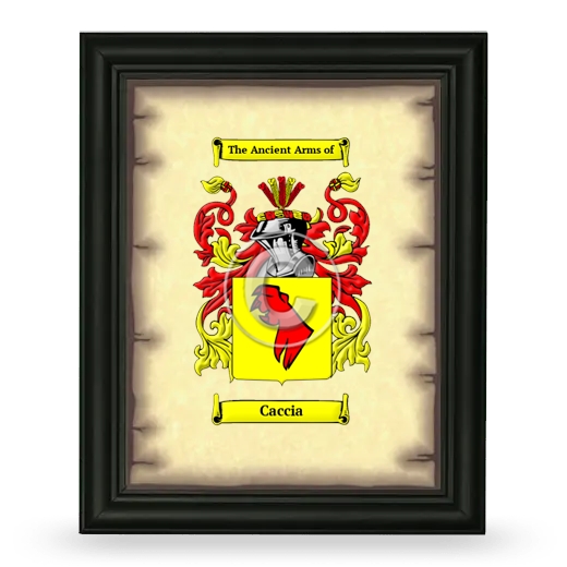 Caccia Coat of Arms Framed - Black