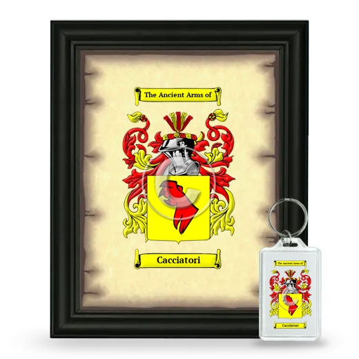 Cacciatori Framed Coat of Arms and Keychain - Black