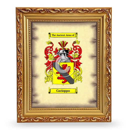 Cacioppo Coat of Arms Framed - Gold