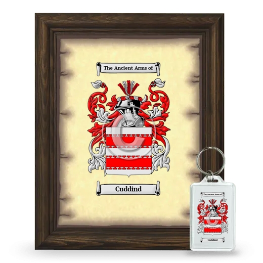 Cuddind Framed Coat of Arms and Keychain - Brown