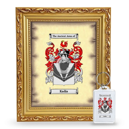 Kadia Framed Coat of Arms and Keychain - Gold