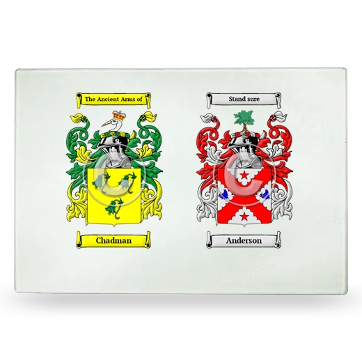 Double Coat of Arms Glass Cutting Board