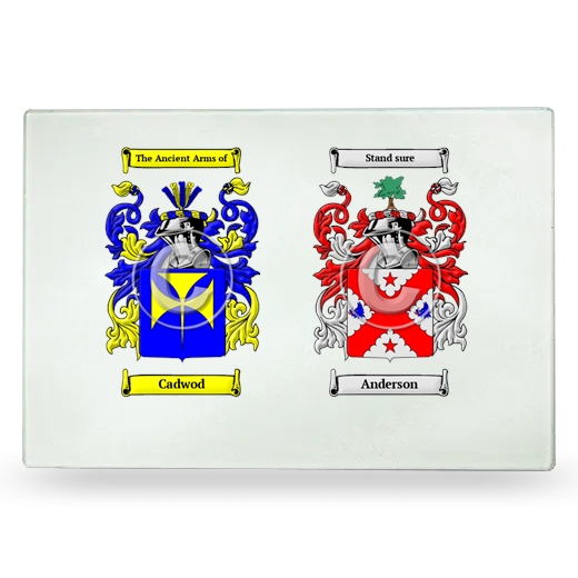 Double Coat of Arms Glass Cutting Board