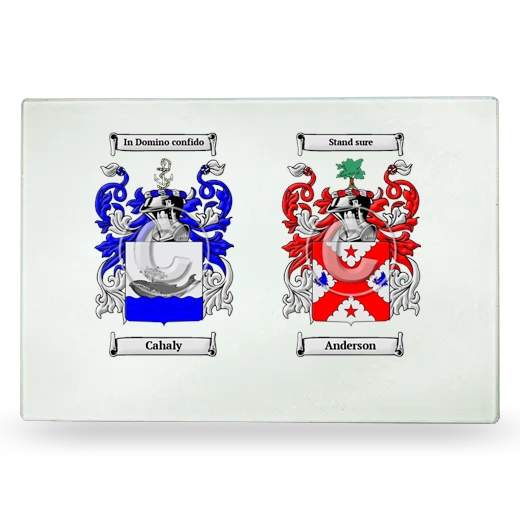 Double Coat of Arms Glass Cutting Board