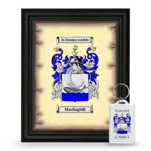 MacKaghill Framed Coat of Arms and Keychain - Black