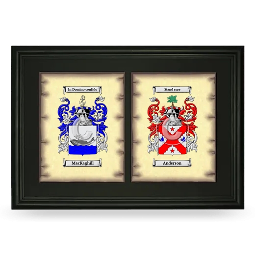 Double Coat of Arms Framed - Black