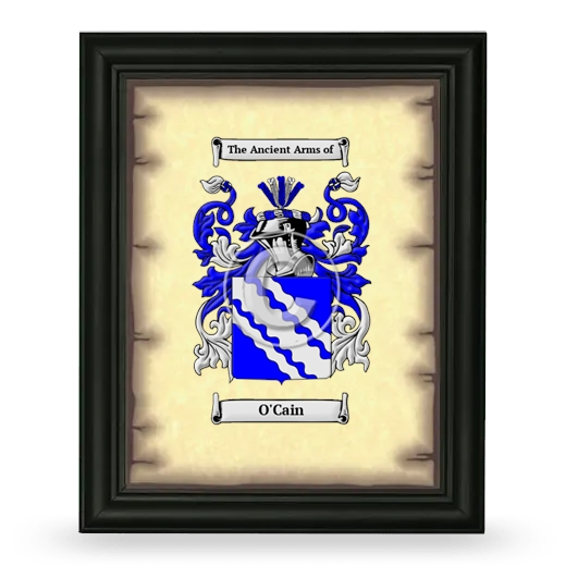 O'Cain Coat of Arms Framed - Black