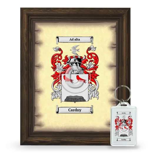 Cardny Framed Coat of Arms and Keychain - Brown