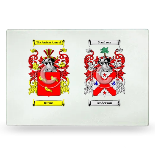 Double Coat of Arms Glass Cutting Board