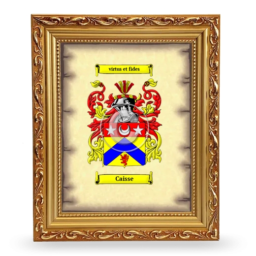 Caisse Coat of Arms Framed - Gold