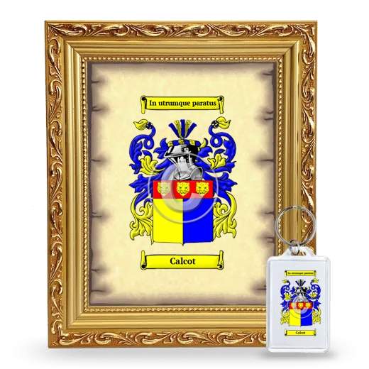 Calcot Framed Coat of Arms and Keychain - Gold