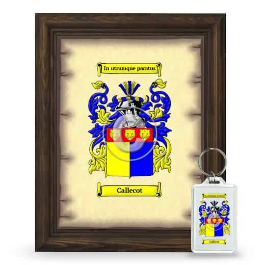 Callecot Framed Coat of Arms and Keychain - Brown