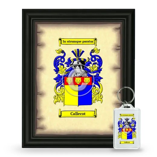 Callecot Framed Coat of Arms and Keychain - Black