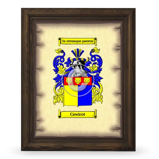 Cawicot Coat of Arms Framed - Brown