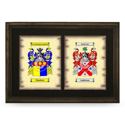 Double Coat of Arms Framed - Brown