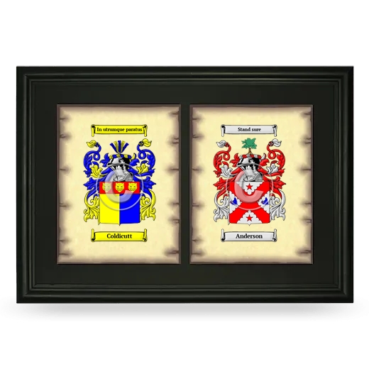 Double Coat of Arms Framed - Black