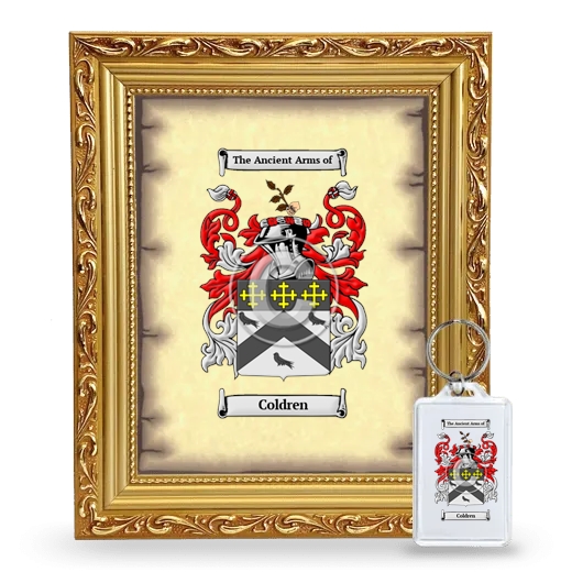 Coldren Framed Coat of Arms and Keychain - Gold