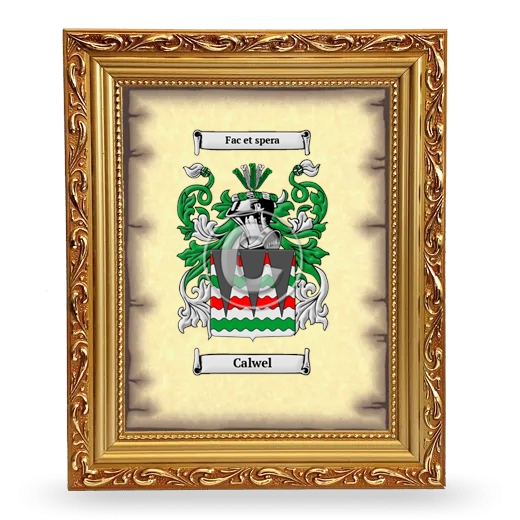 Calwel Coat of Arms Framed - Gold