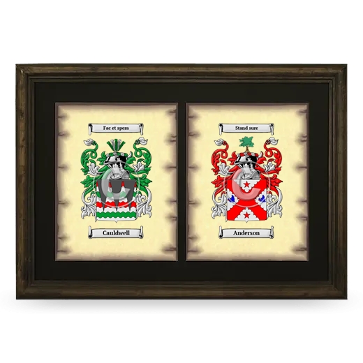 Double Coat of Arms Framed - Brown