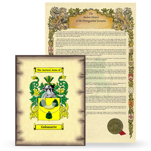 Galomarte Coat of Arms and Surname History Package