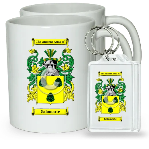 Galomarte Pair of Coffee Mugs and Pair of Keychains