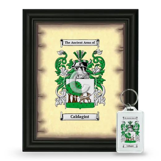 Caldagint Framed Coat of Arms and Keychain - Black